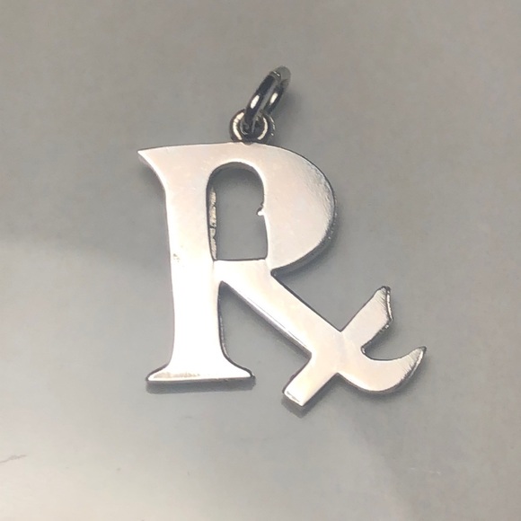 Prescription Pharmacist Doctor Medical sterling silver‎ vintage bracelet charm - Picture 1 of 3